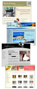 sample screenshots of 4 websites
